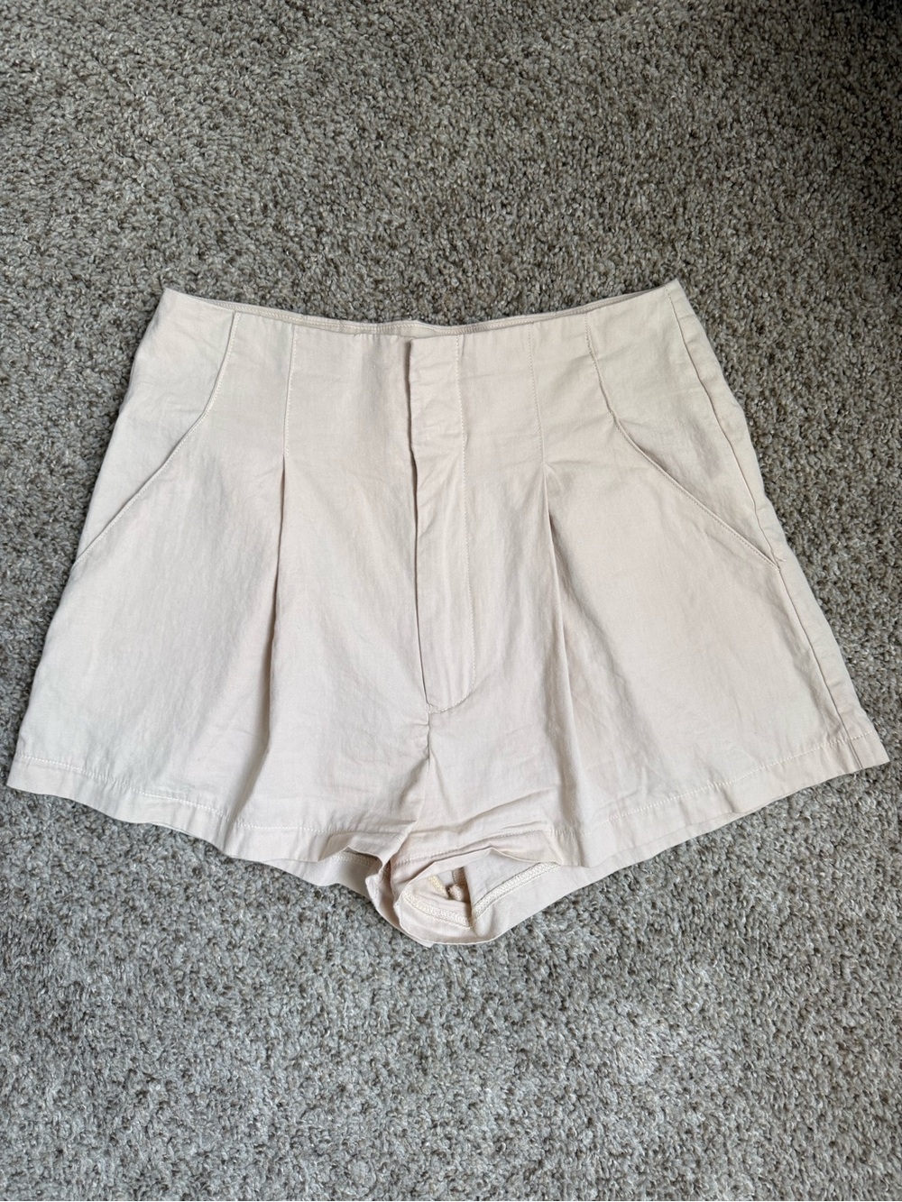 Showpo tan tailored pleated shorts